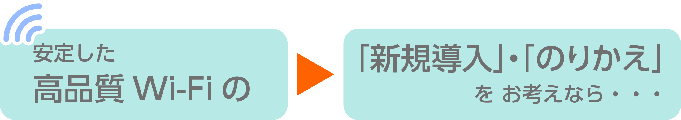 安定した高品質Wi-Fiの「新規導入」・「のりかえ」をお考えなら